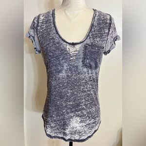 Y2K Gray Burnout T-Shirt with Pocket SZ S
